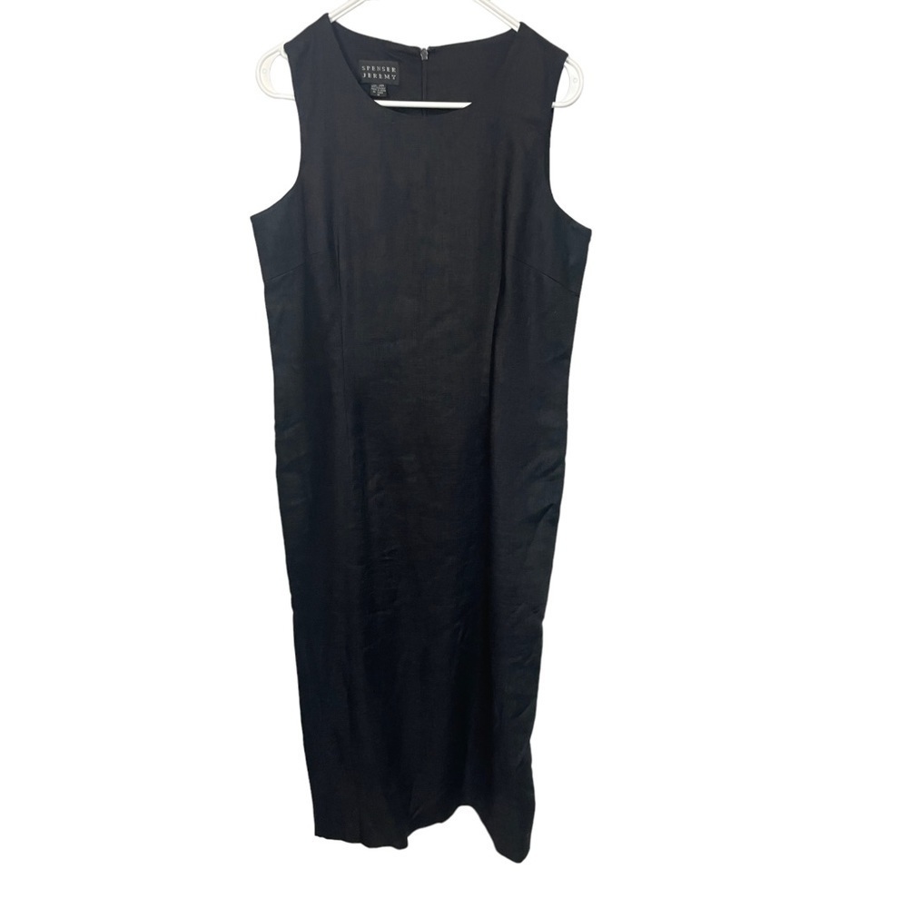Spenser Jeremy Vintage Linen Black Sleeveless Maxi Dress 12